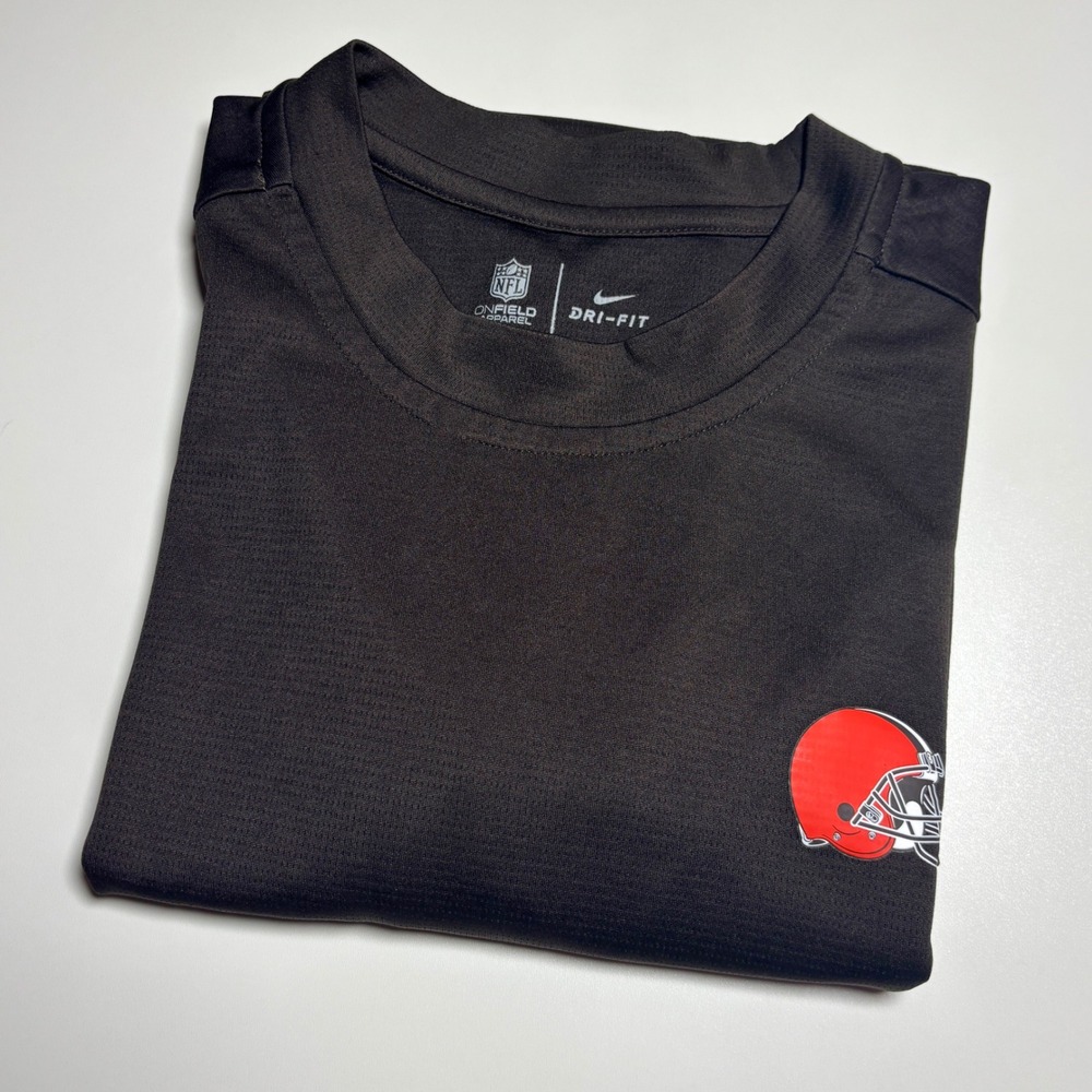 Nike Cleveland Browns NFL Mens L Performance Polo On-Field Dri-FIT Brown Shirt - Picture 2 of 7